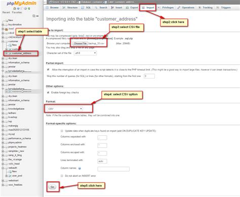 Import CSV file into MySQL using phpMyAdmin .